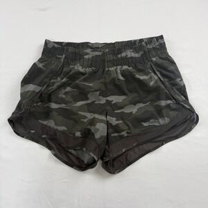 ATHLETA Printed Mesh Racer Run Shorts 4" Camo Athletic Gym Workout Women Size S